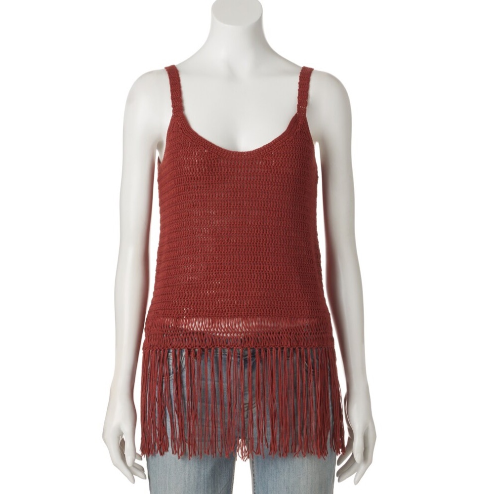 Cloud Chaser fringe sweater tank XL